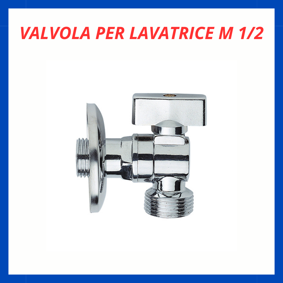 Valvola per lavatrice m 1/2 in ottone cromato RV.