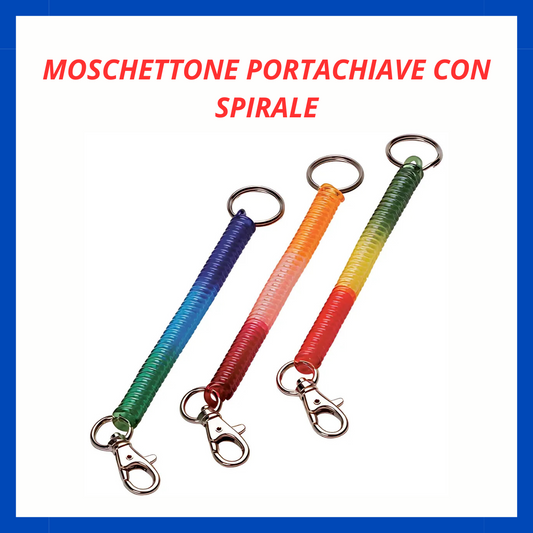 Moschettone portachiavi con spirale CS.