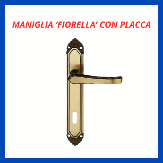 Maniglia 'fiorella' con placca FR.